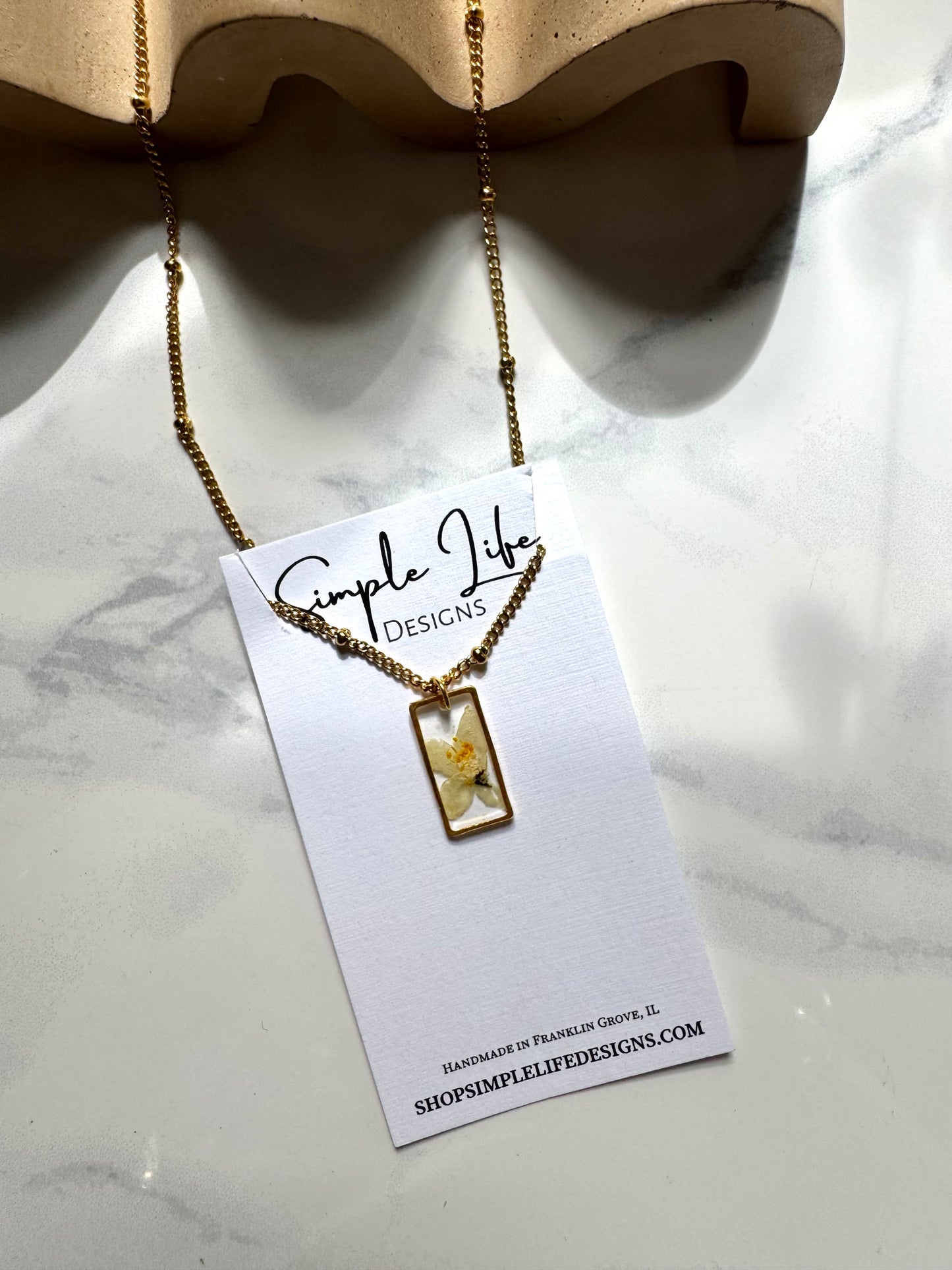 White Flower Rectangle