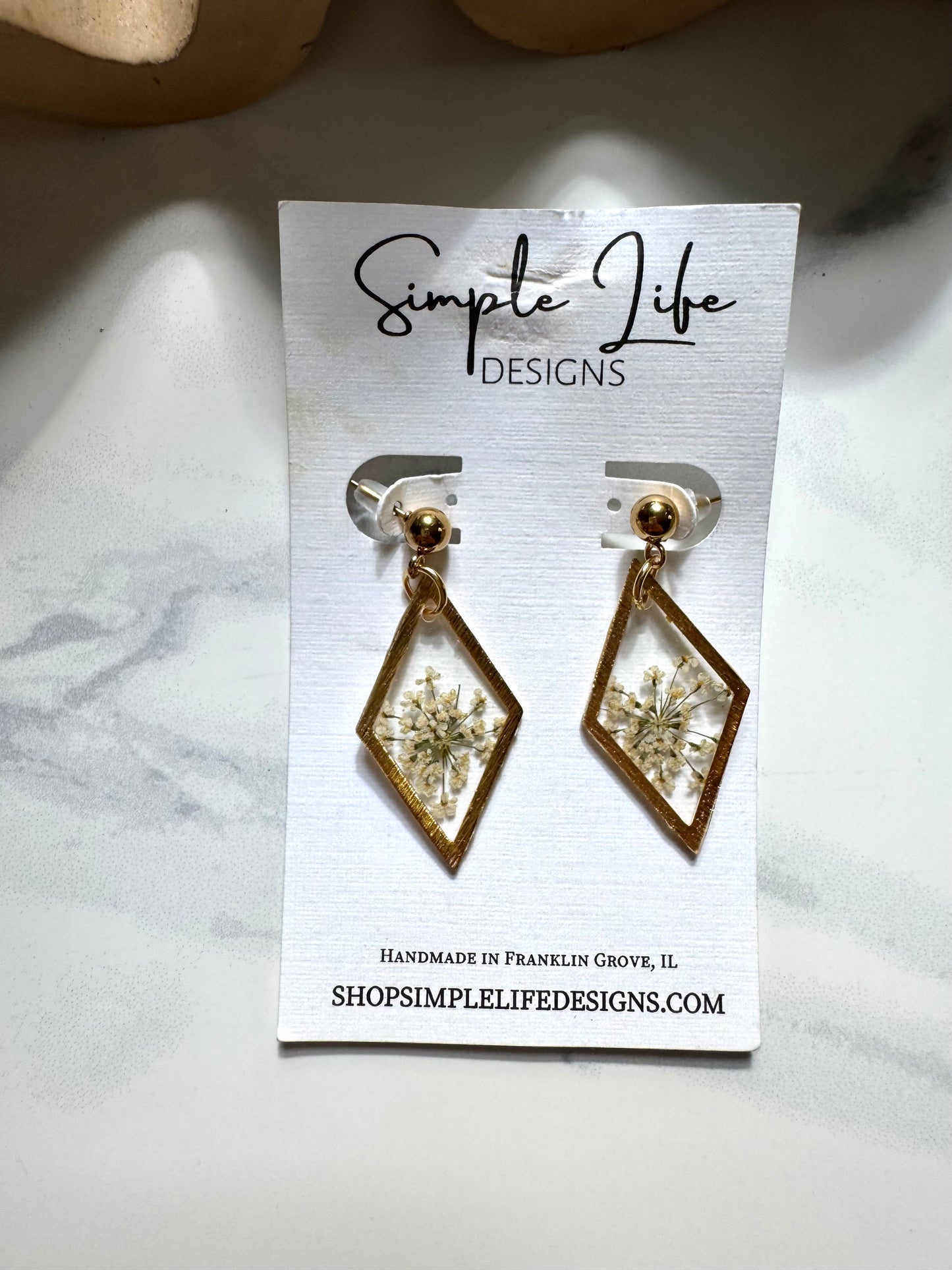 Lace Flower Diamond Dangles