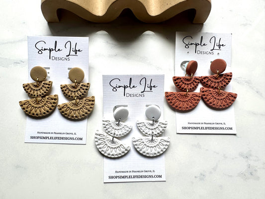 Summer in Greece - Semi Circle Dangles- Multi Color