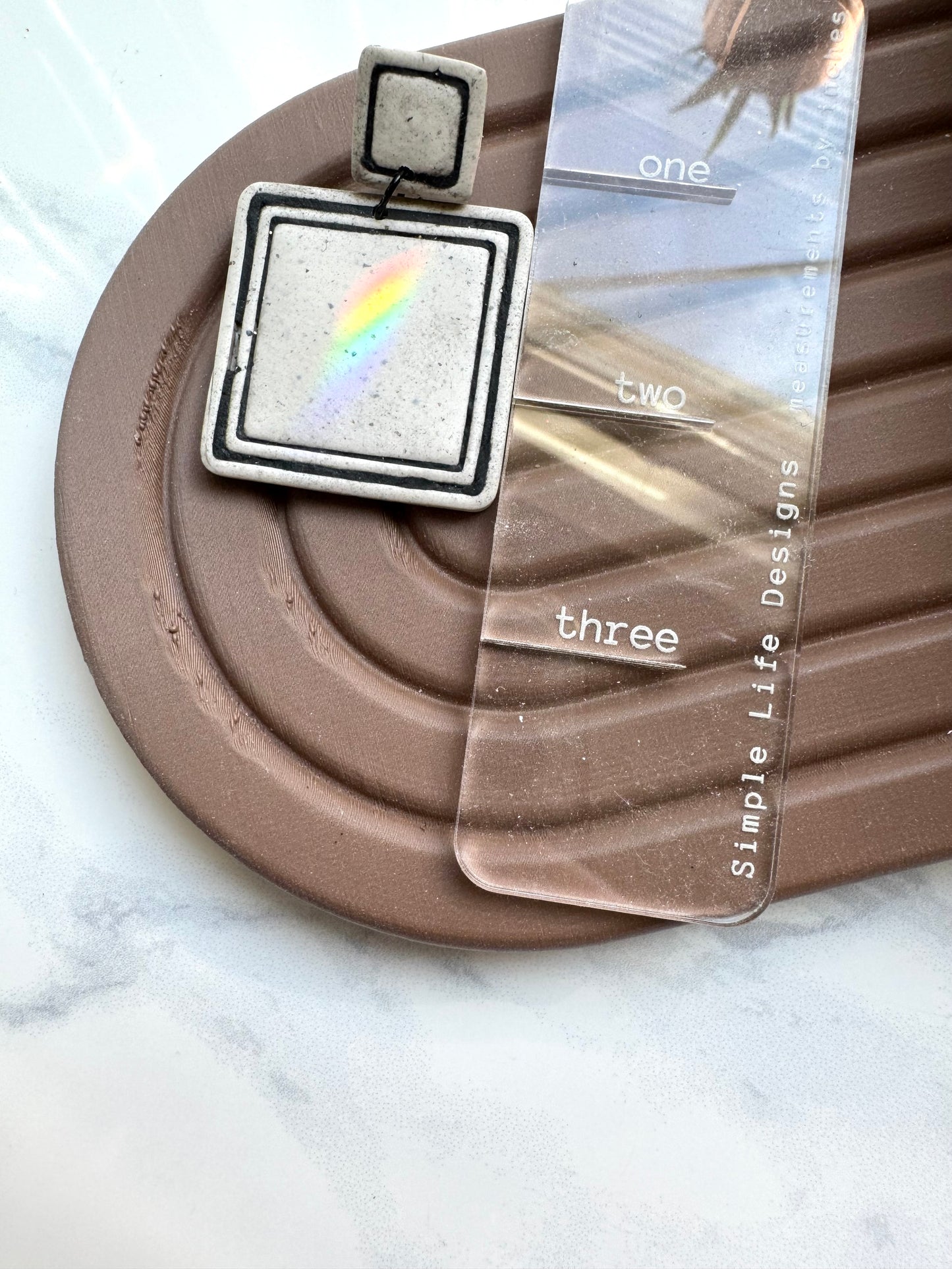 Geo Outline Clay Earrings