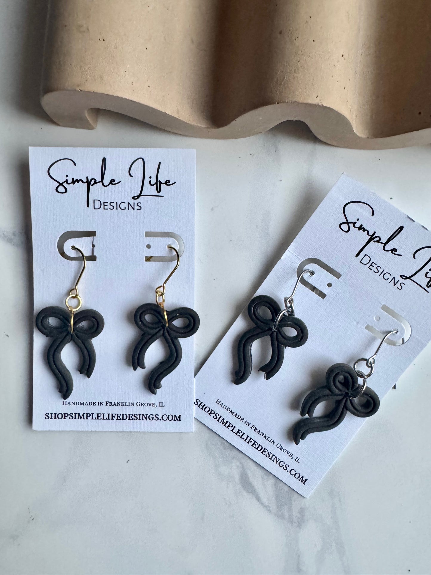 Black Bow Dangles