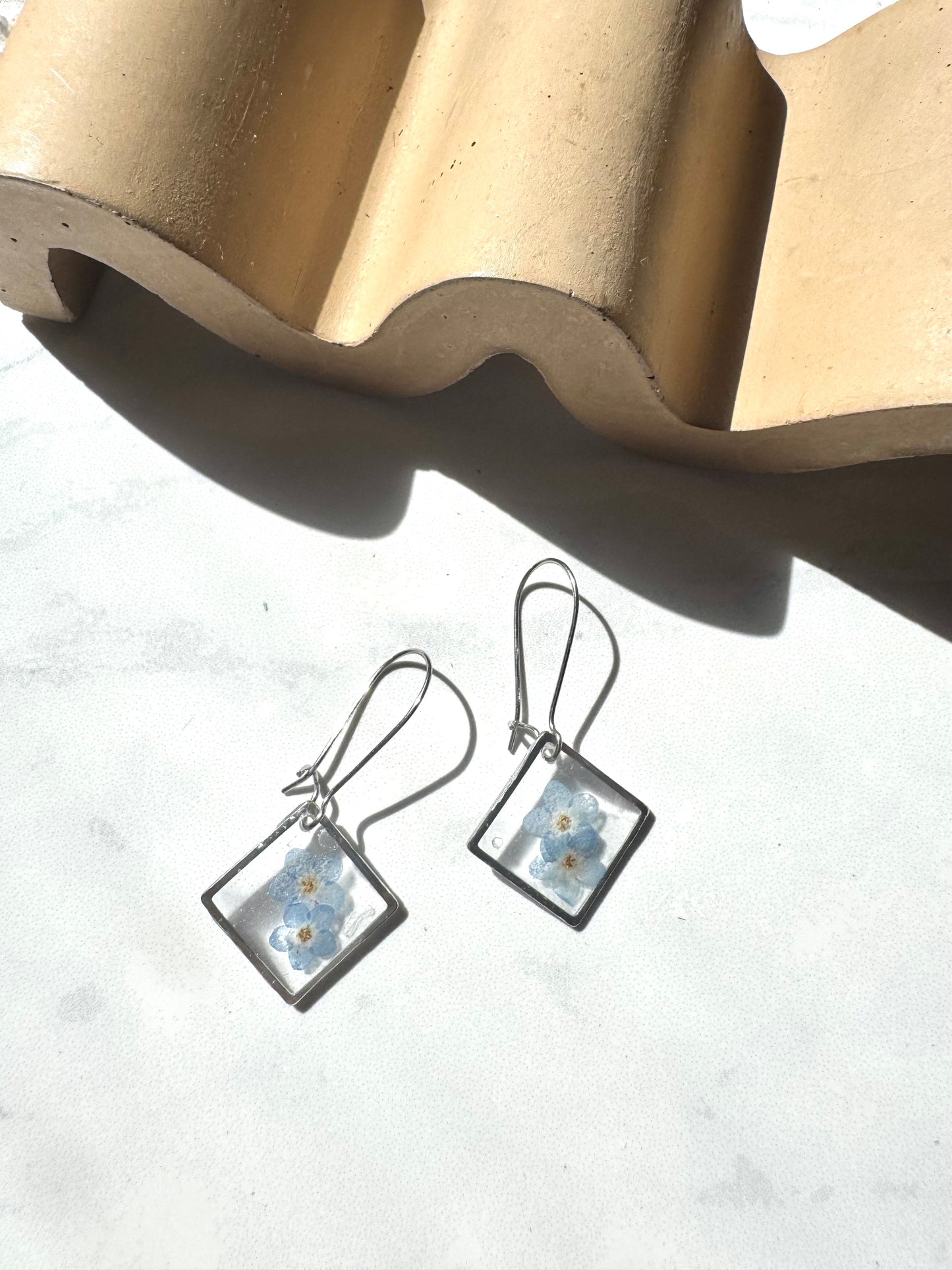 Forget Me Not Flower French Hoops