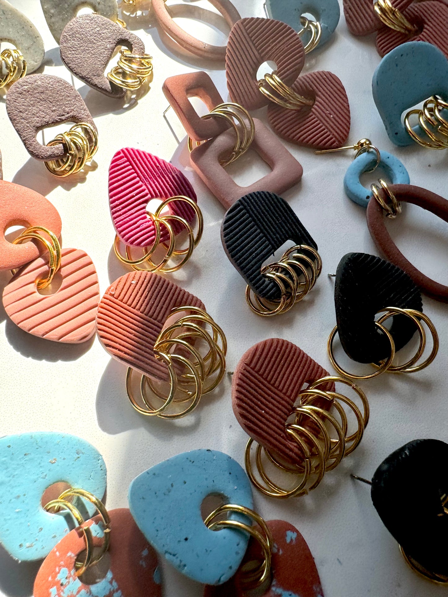 Organic Triangle Granite Texture  Ring Studs