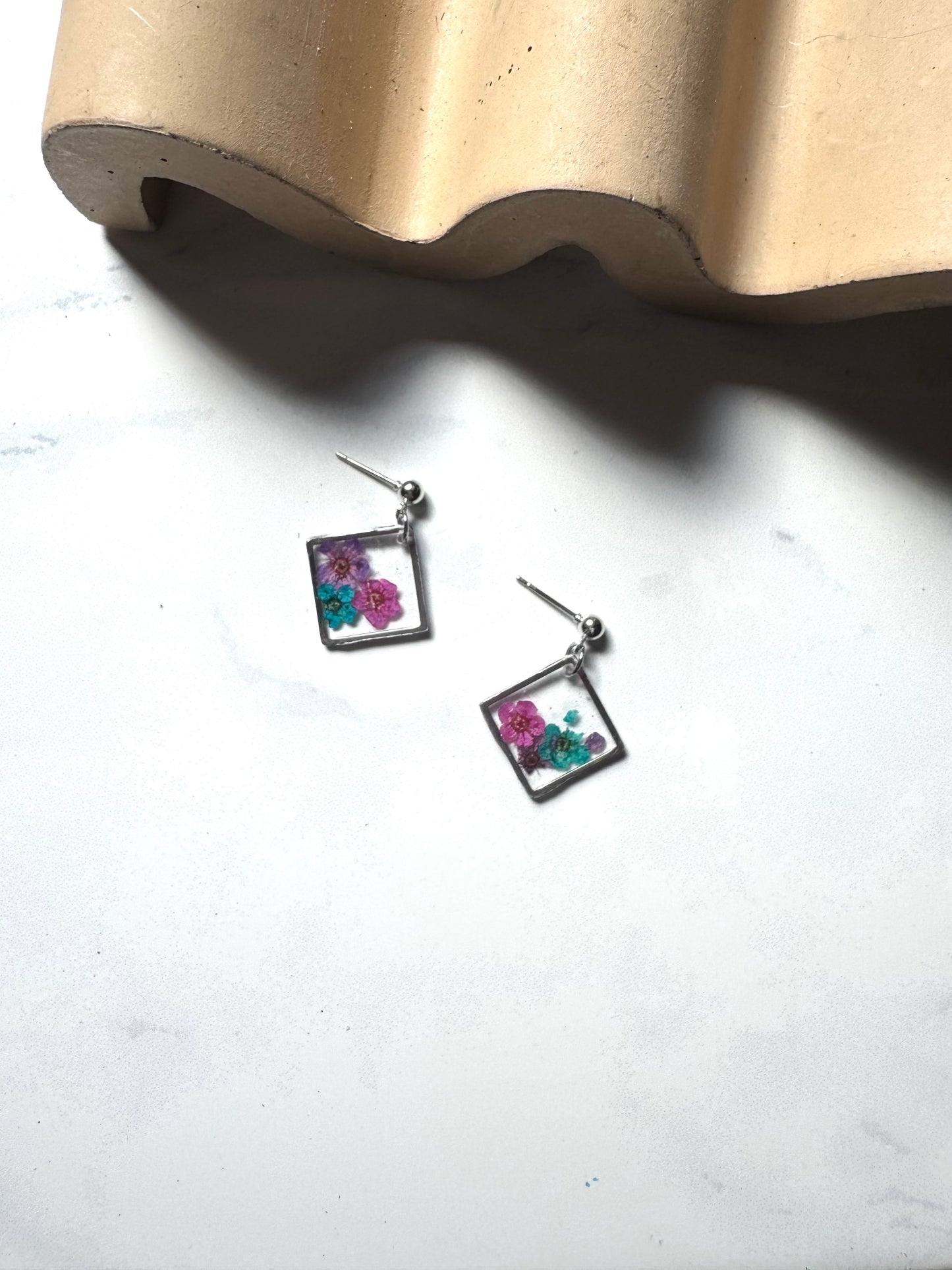 Purple Multi Flower Dangles