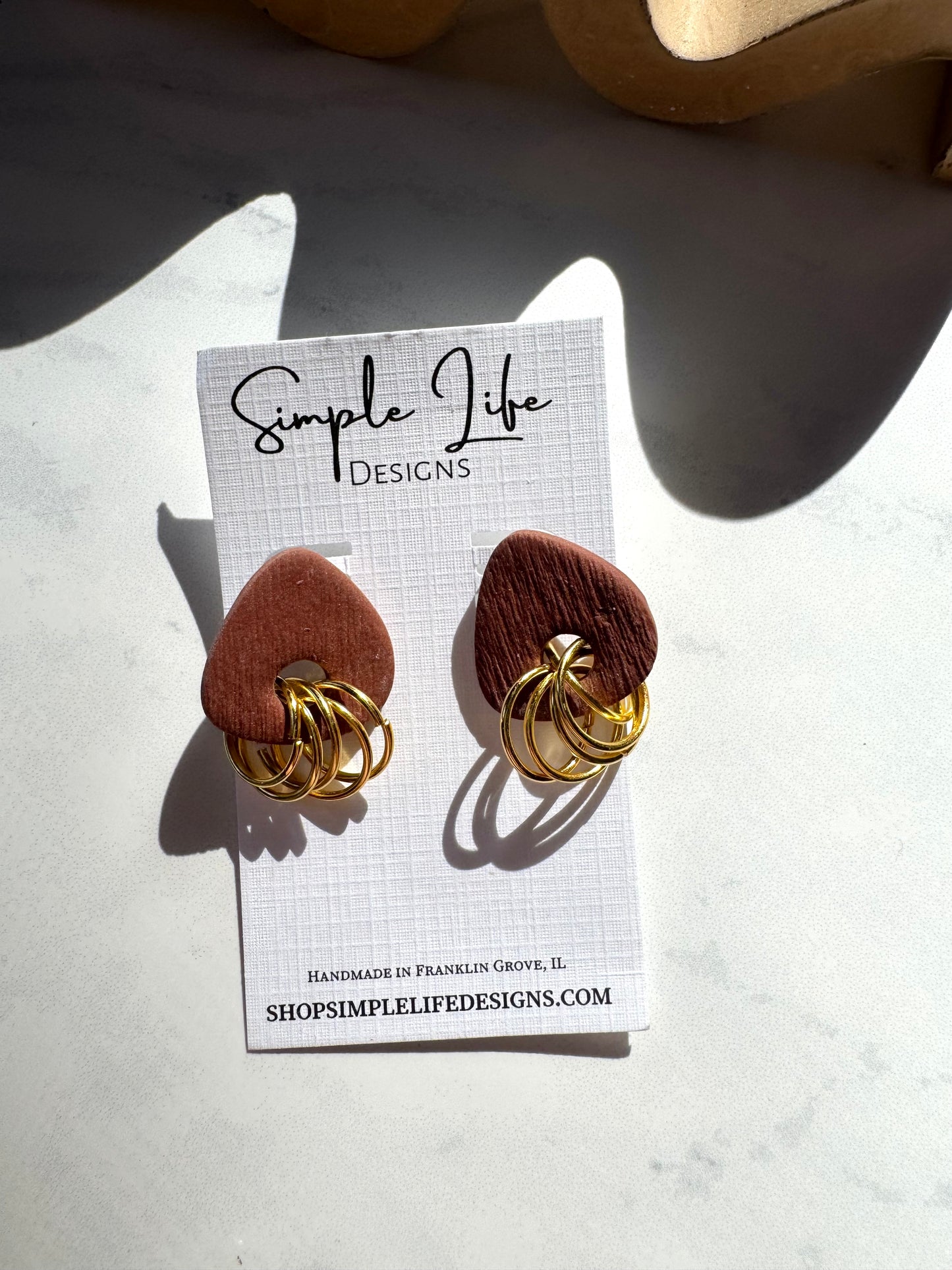 Rust & Gold Ring Studs