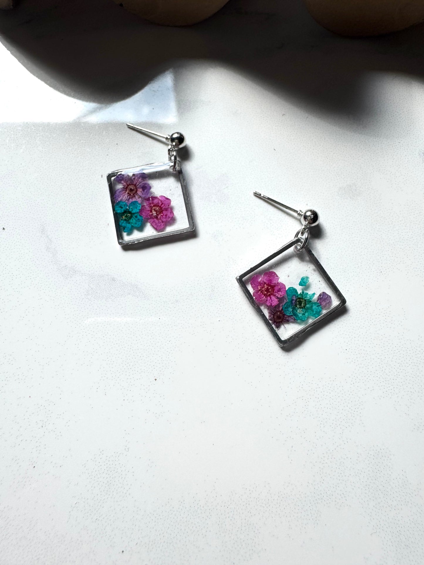 Purple Multi Flower Dangles