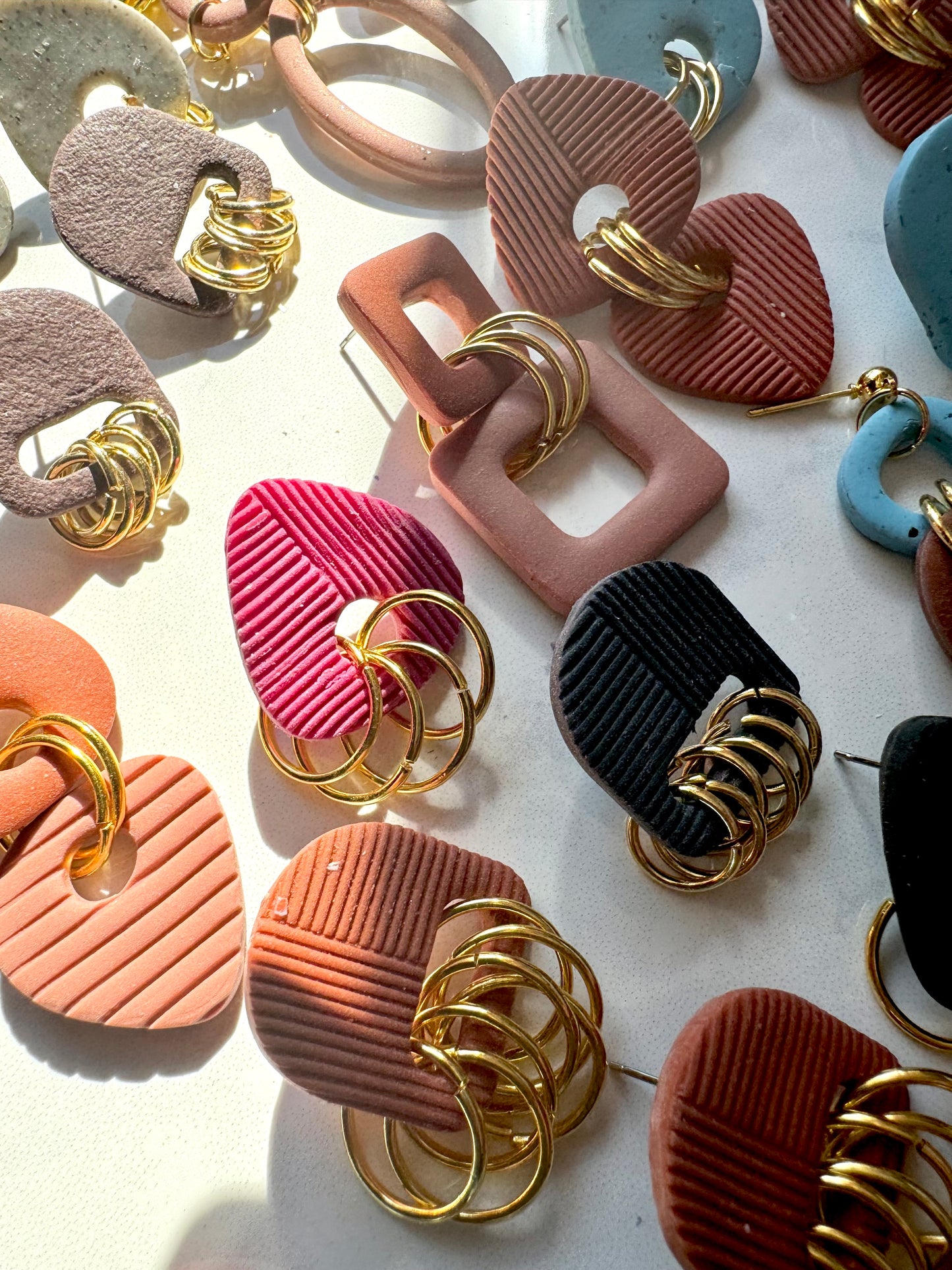 Organic Triangle Granite Texture  Ring Studs