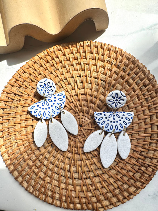 Boho Dangles- Blue & White