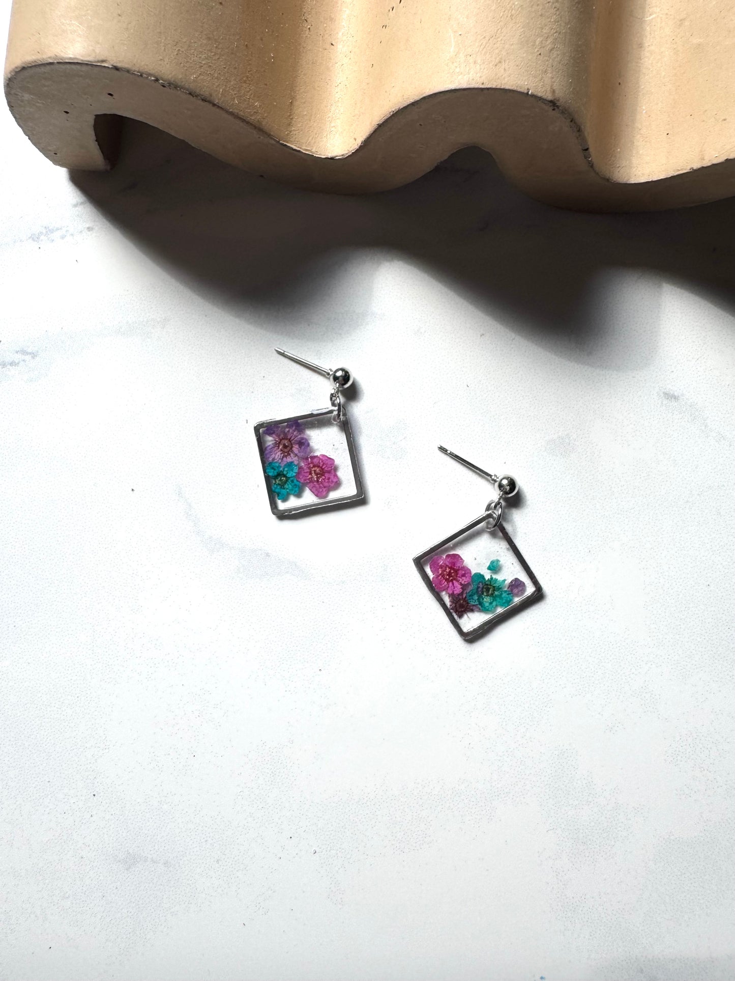 Purple Multi Flower Dangles