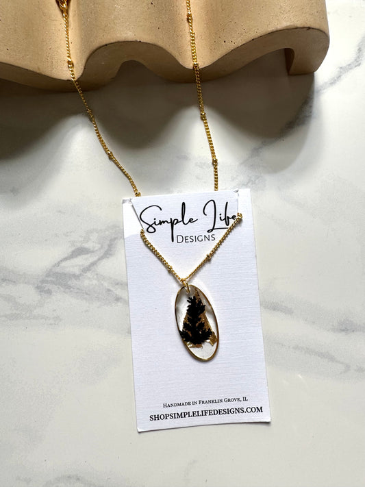 Black and Gold Leaf Oval