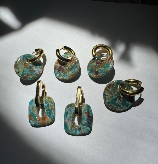 Stone Polymer Clay Hoops