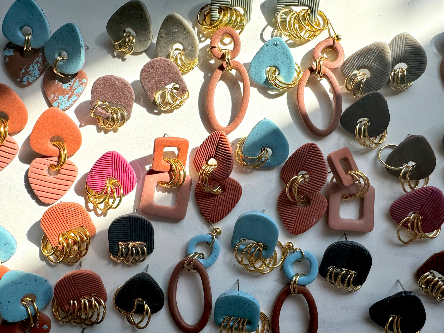 Organic Triangle Granite Texture  Ring Studs