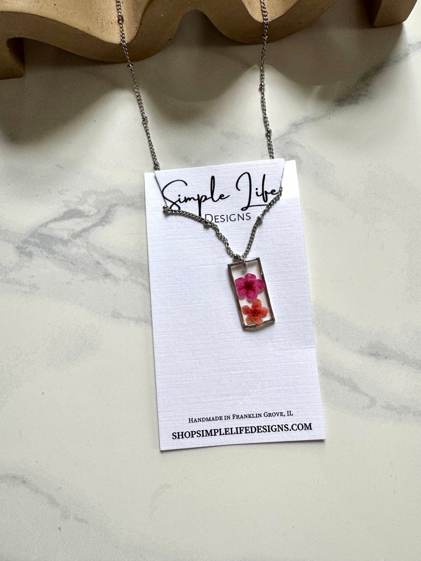 Pink Flower Rectangle