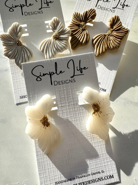 Flower Glitter Studs