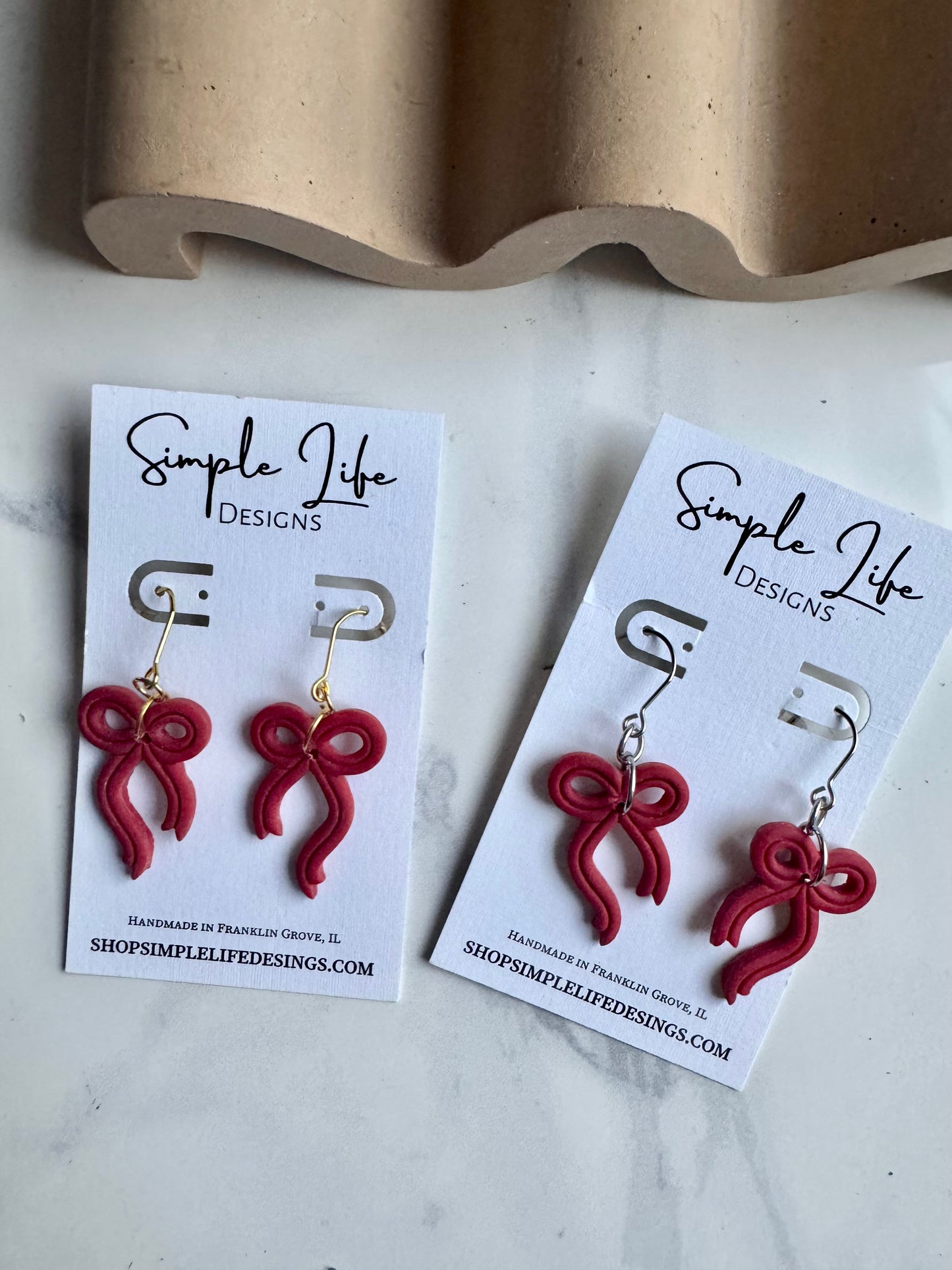 Red Bow Dangles