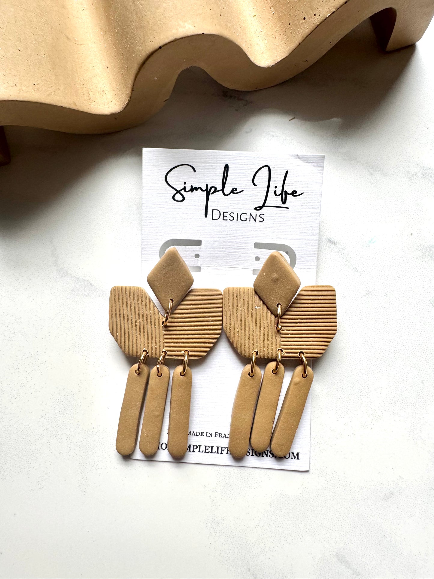 Rust Diamond Dangles
