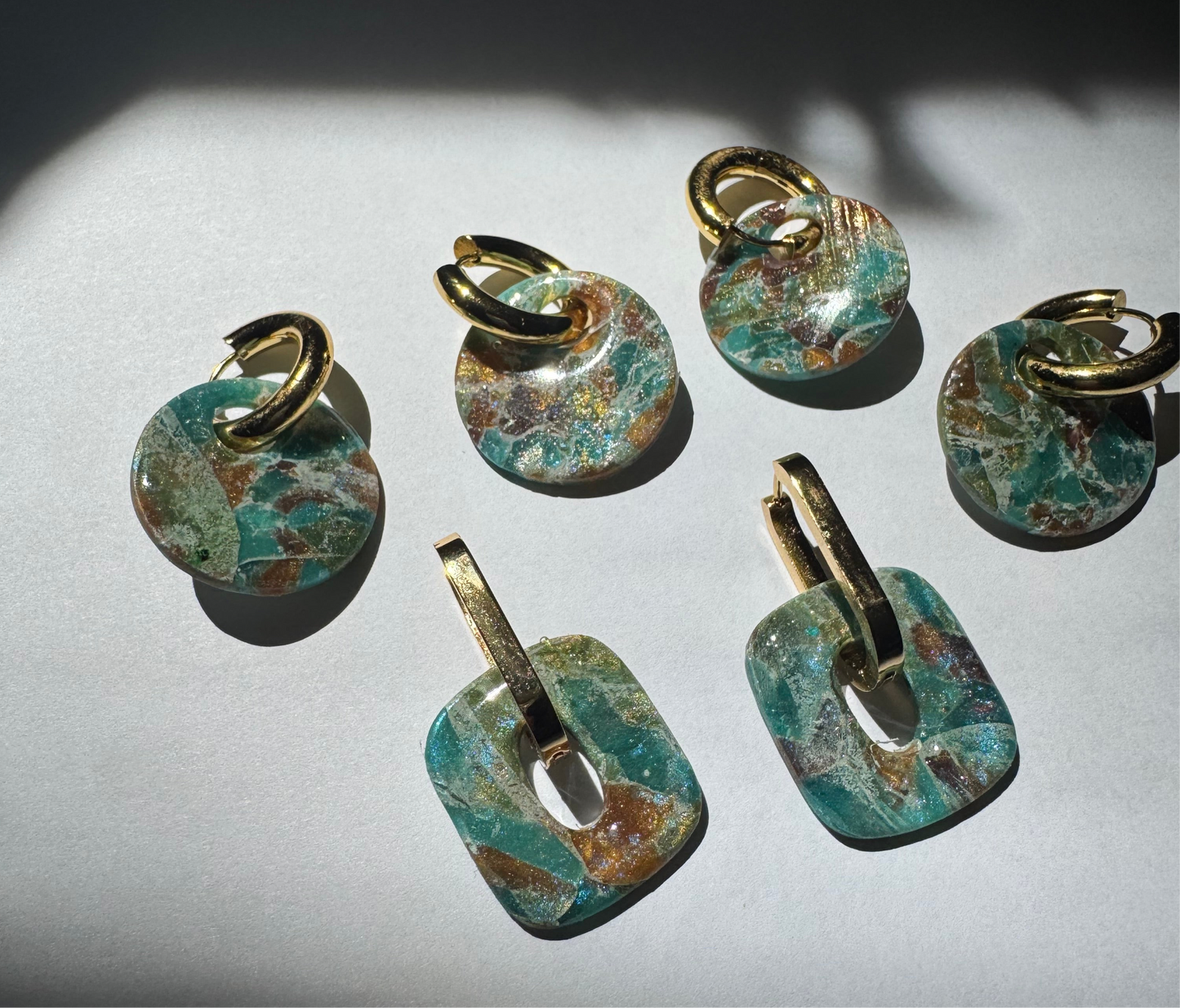 Stone Polymer Clay Hoops