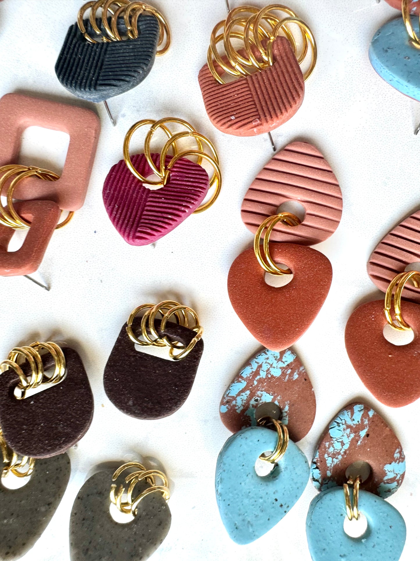 Organic Triangle Granite Texture  Ring Studs