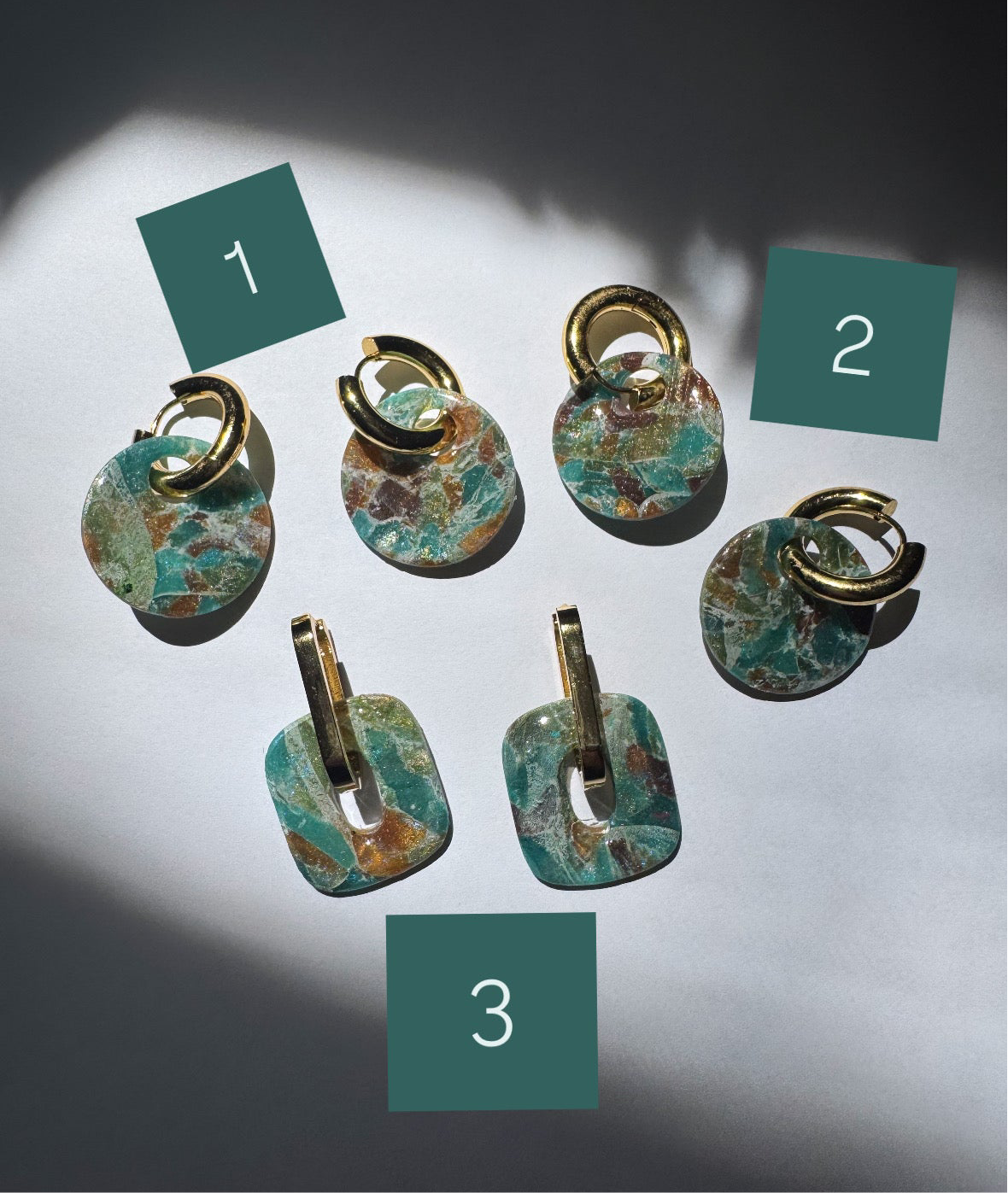 Stone Polymer Clay Hoops