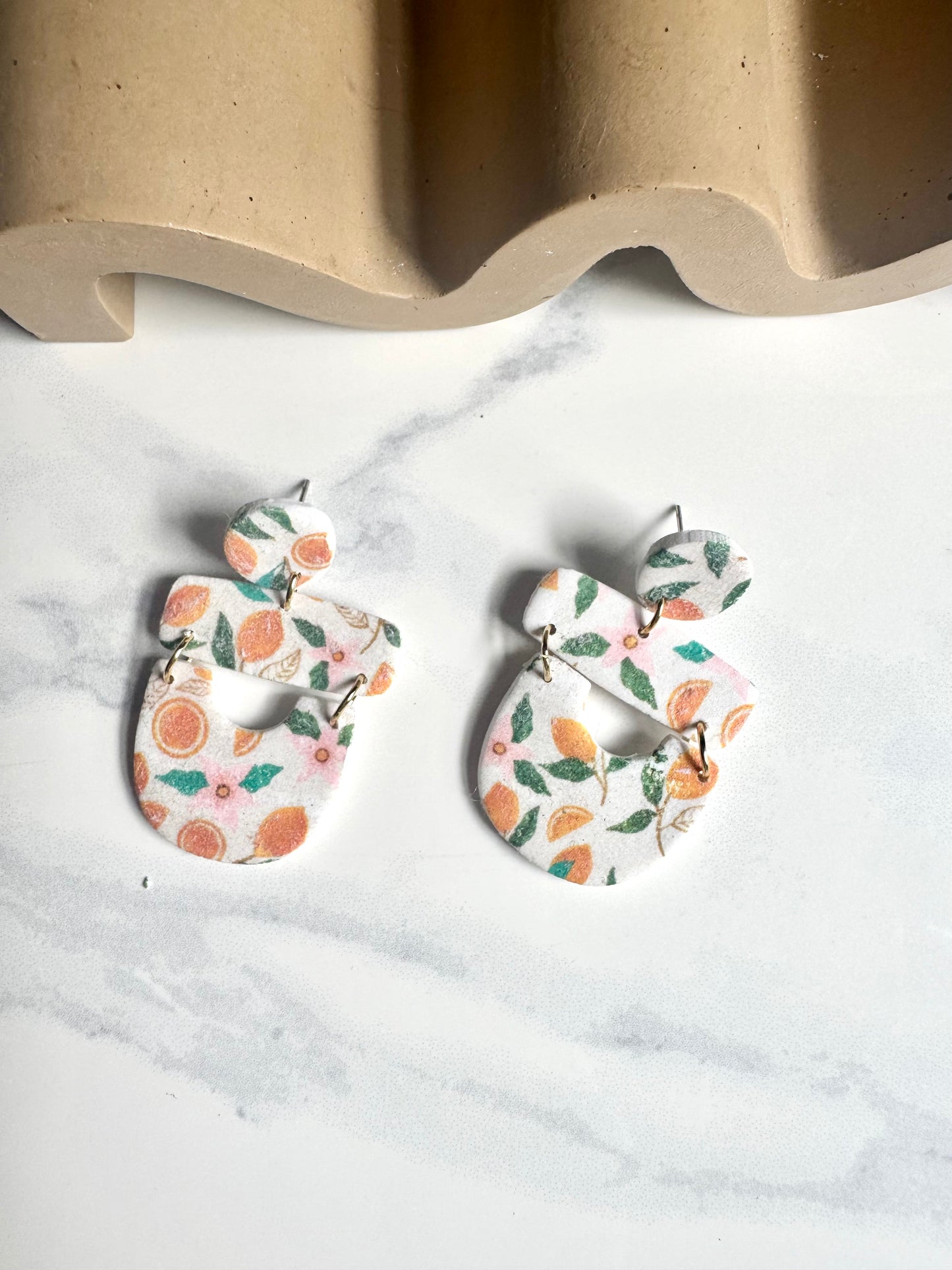 Lemon Print Dangles