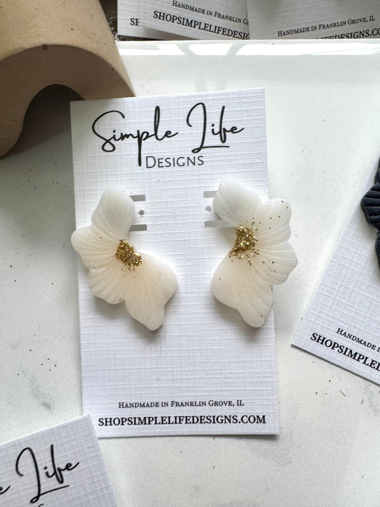 Floral Glitter Studs