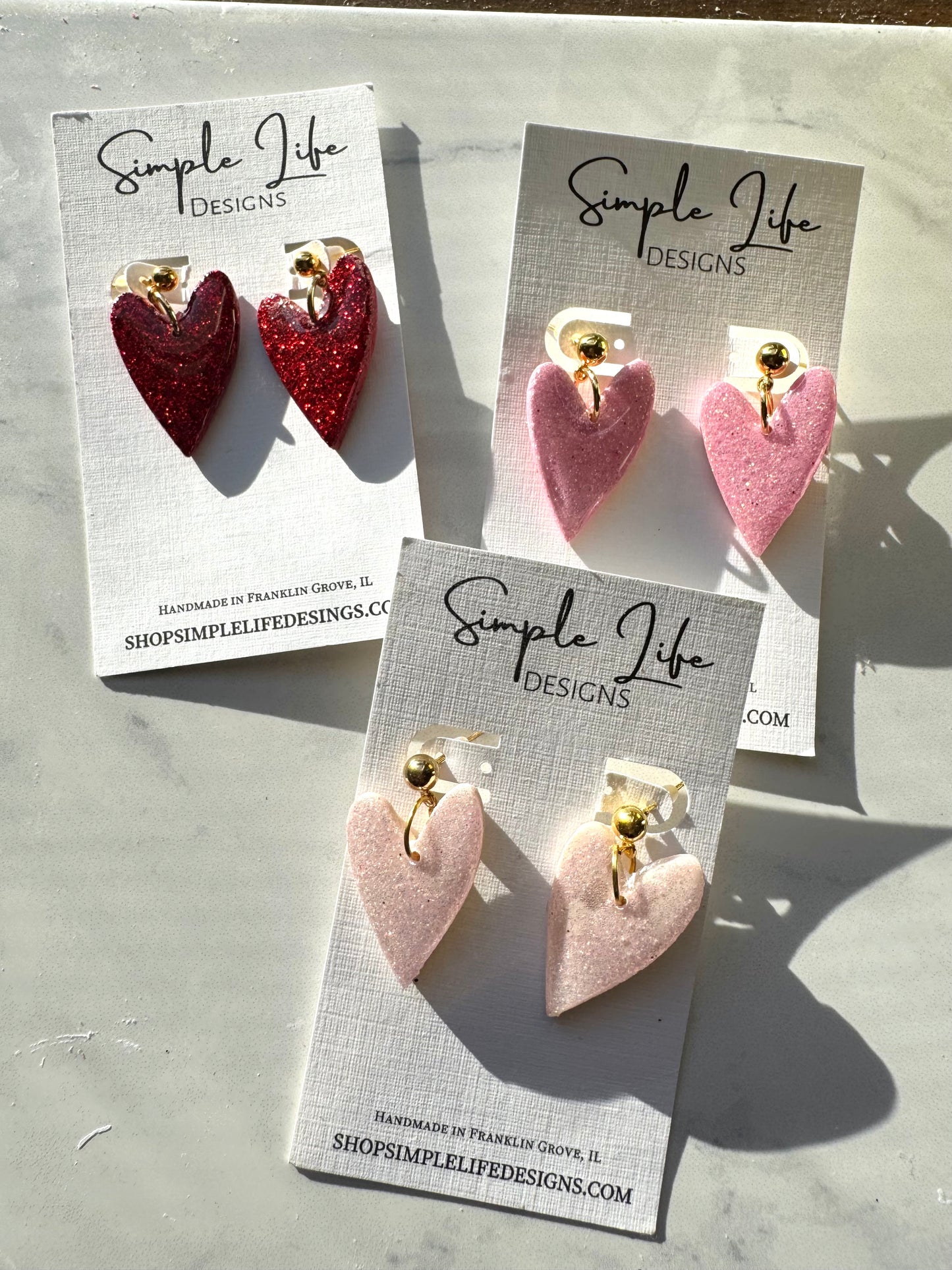 Glitter Heart Dangles