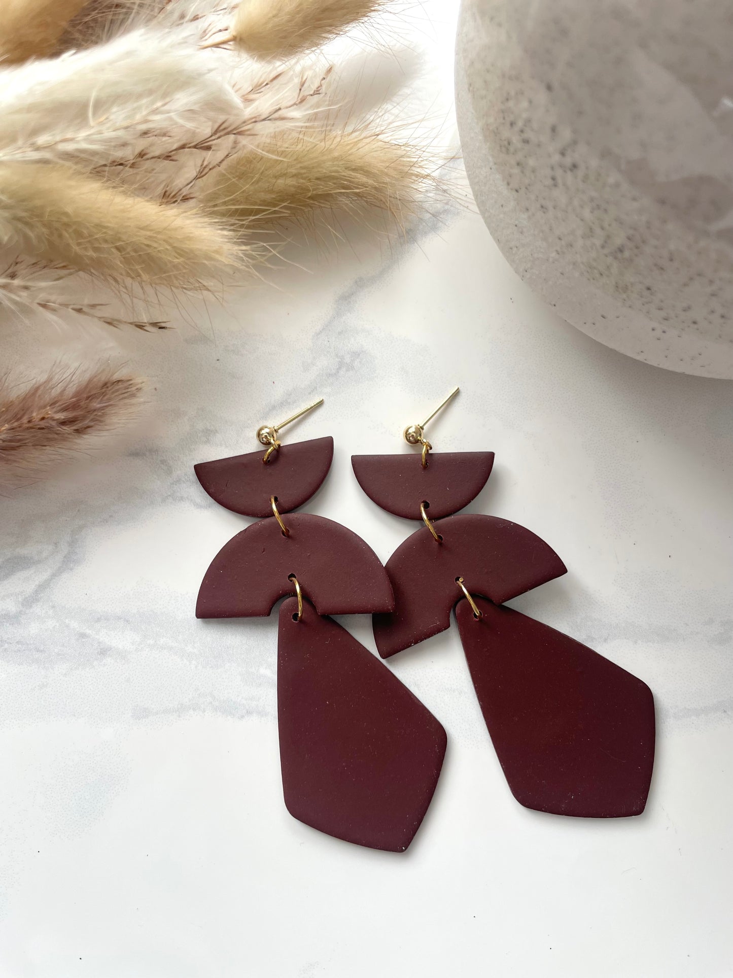 Large Statement Dangles-Maroon