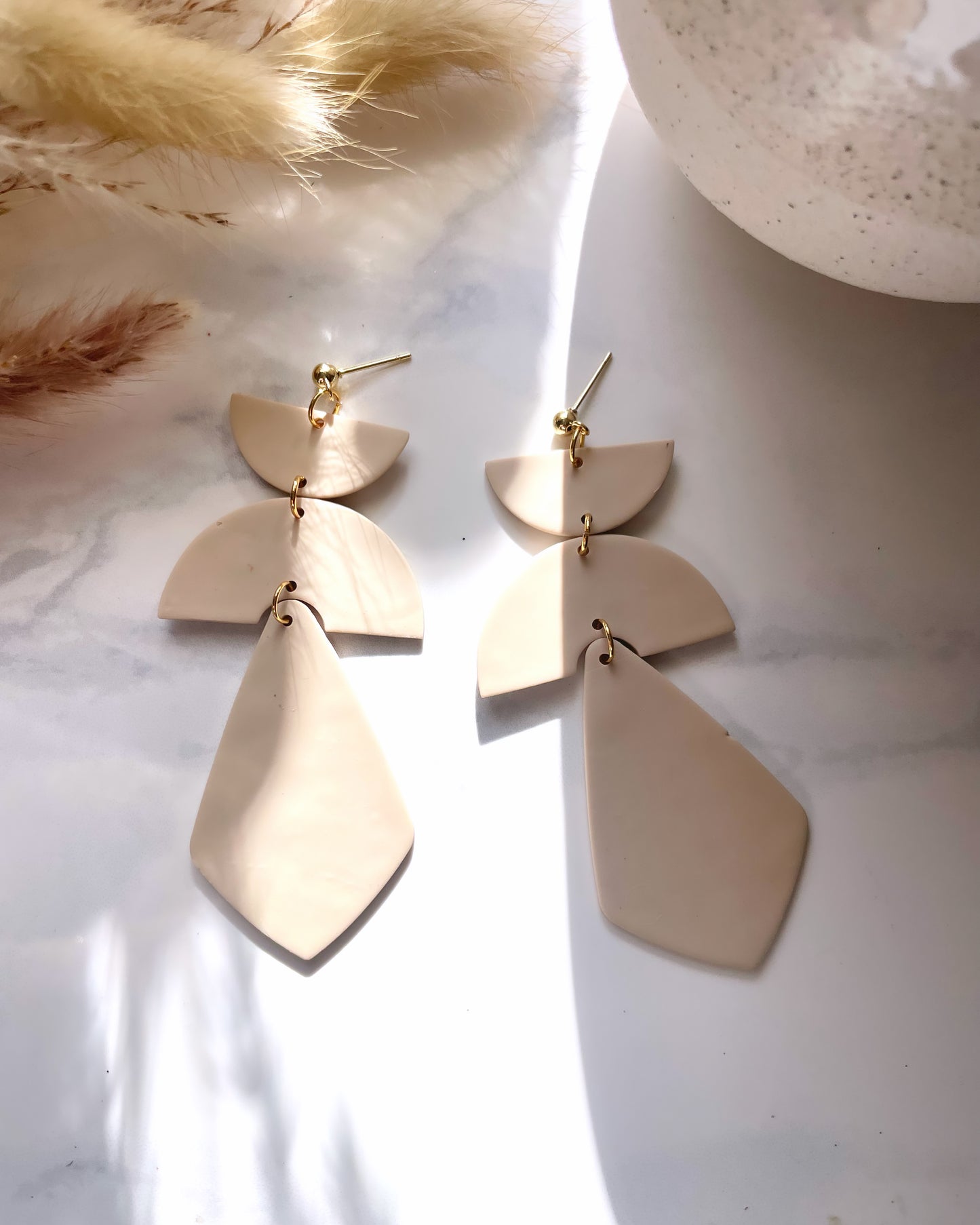 Large Statement Dangles- Cream