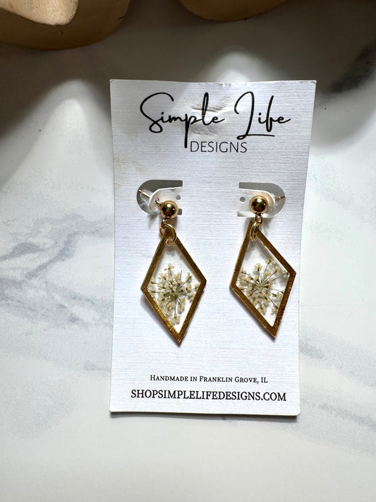Lace Flower Diamond Dangles