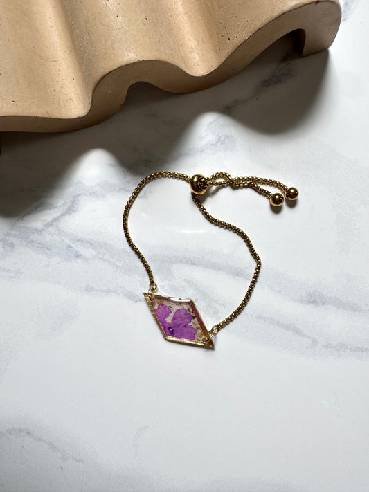 Purple Flower Diamond Bracelet
