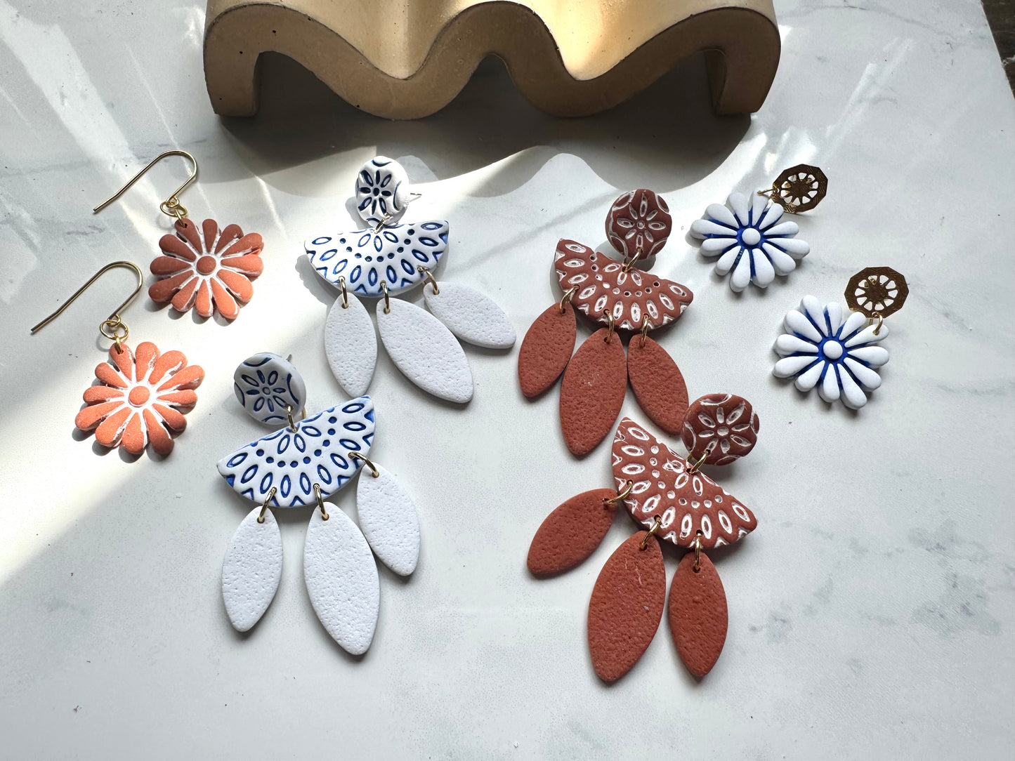 Boho Dangles- Blue & White