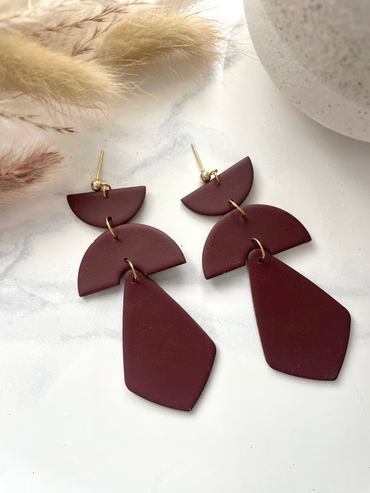 Large Statement Dangles-Maroon