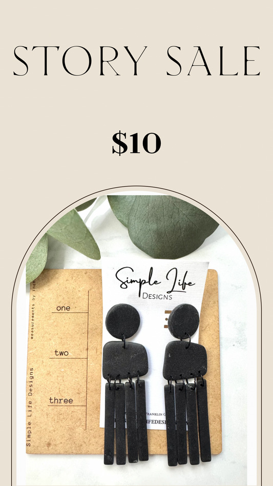 SALE - Black Statement Earrings