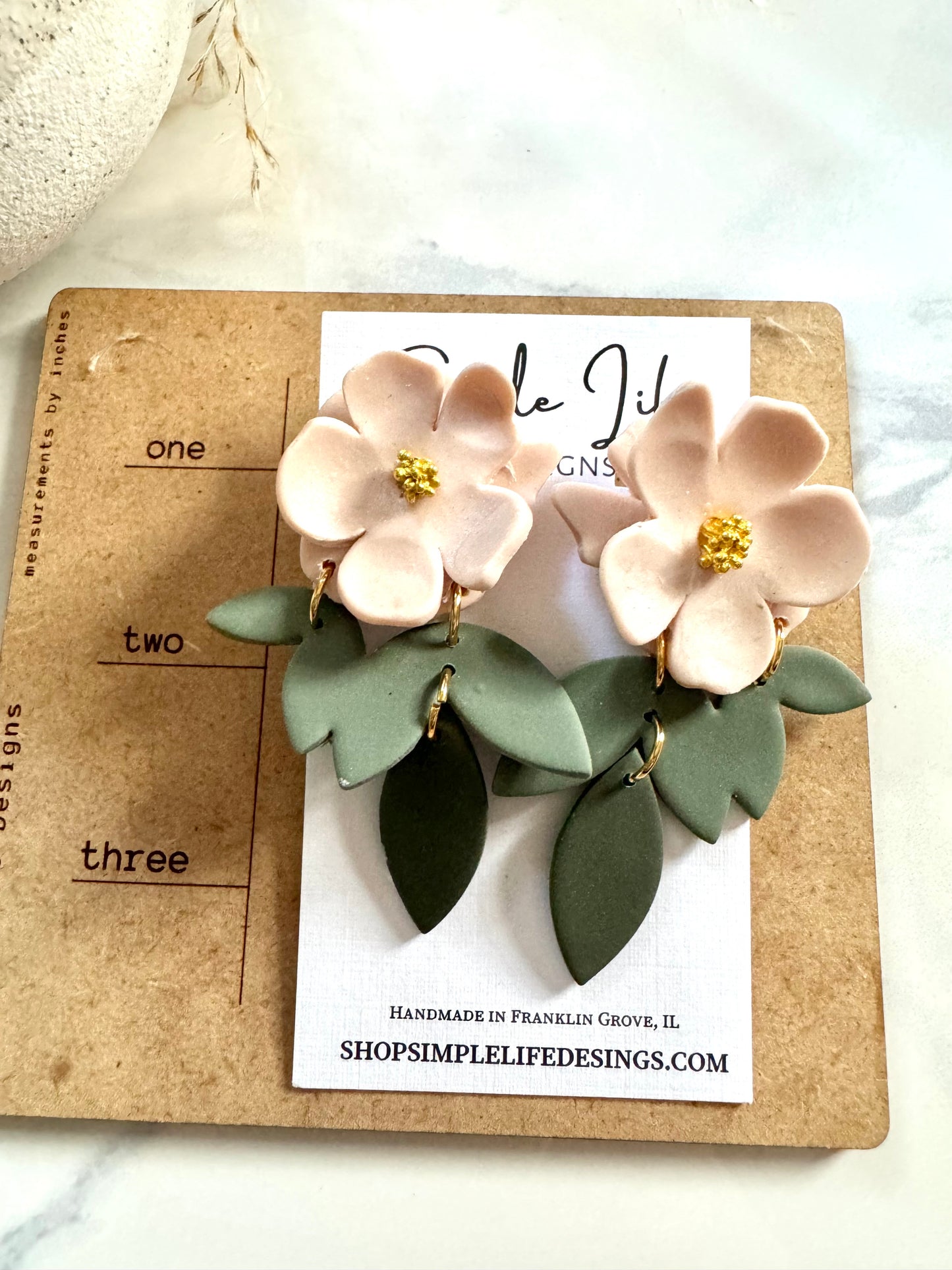 Flower Statement Earring in Blush