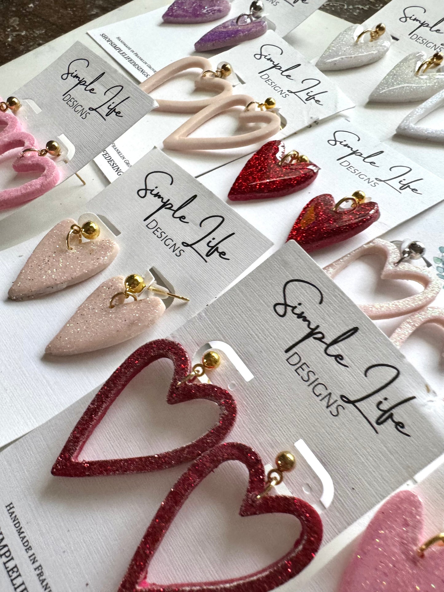 Glitter Heart Dangles