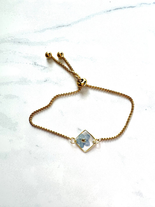 Forget Me Not Flower Gold Bracelet