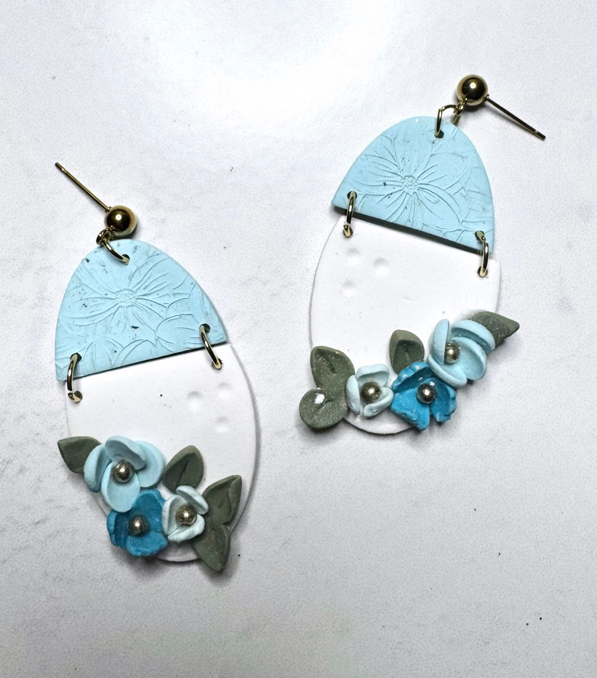 Handcrafted Floral Oval Earrings