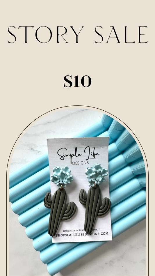 SALE - Blooming Saguaro Earrings