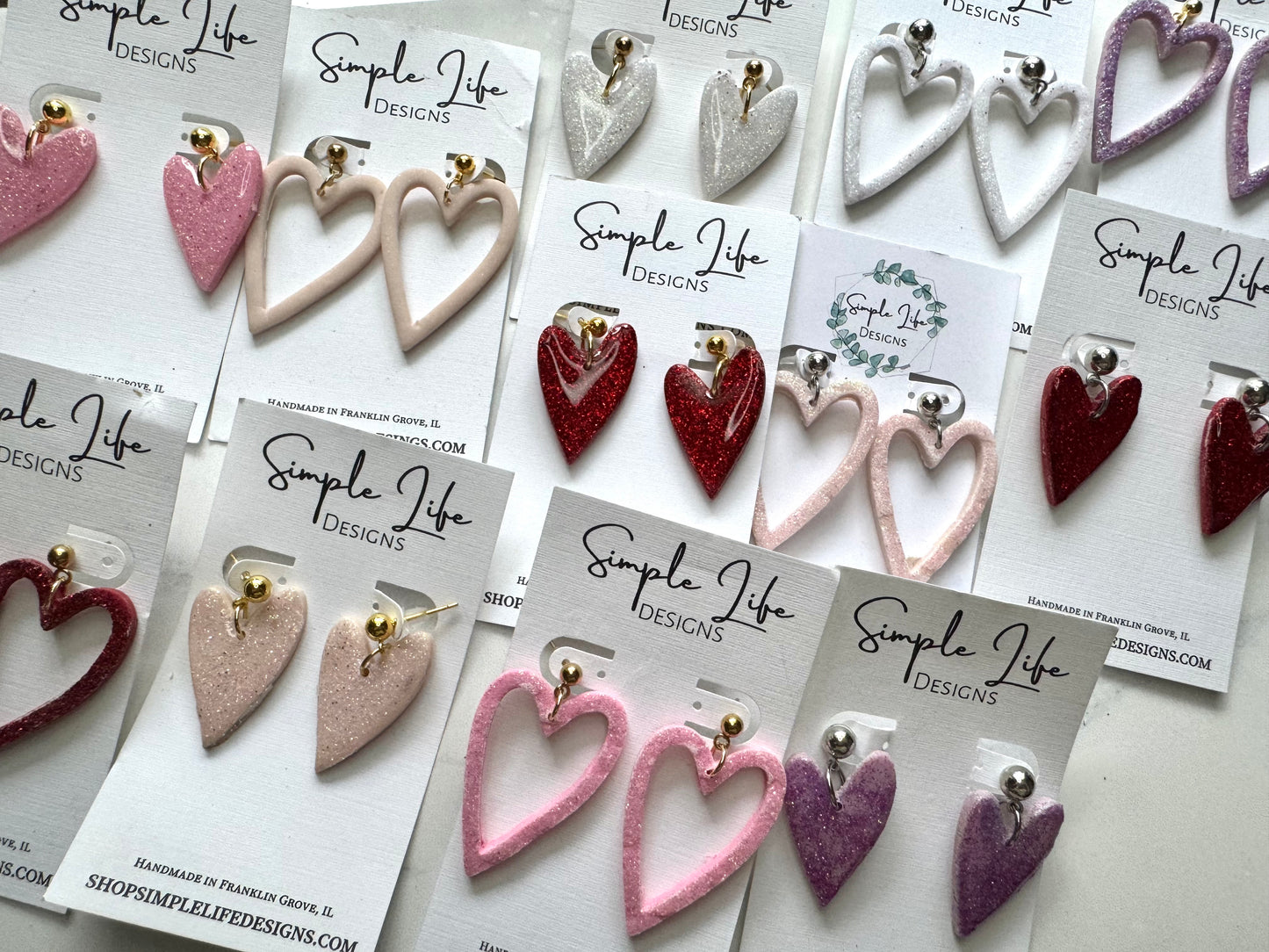 Glitter Heart Dangles