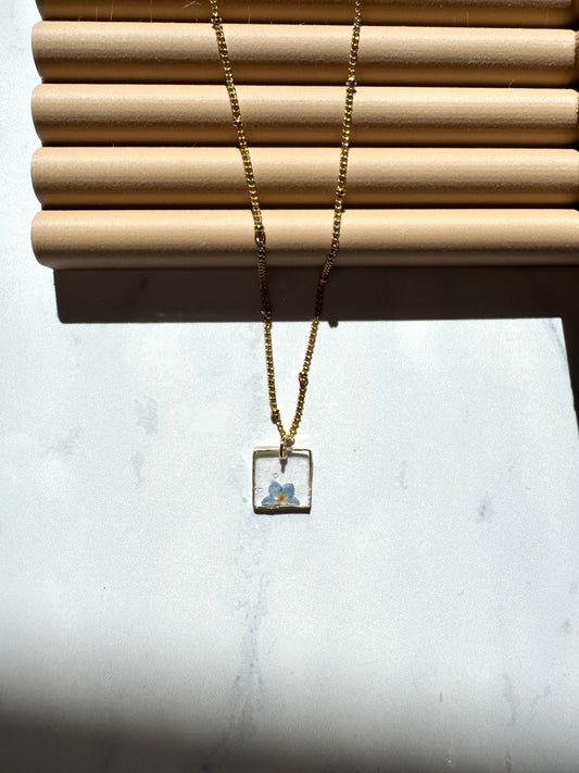 Forget Me Not Square Necklace