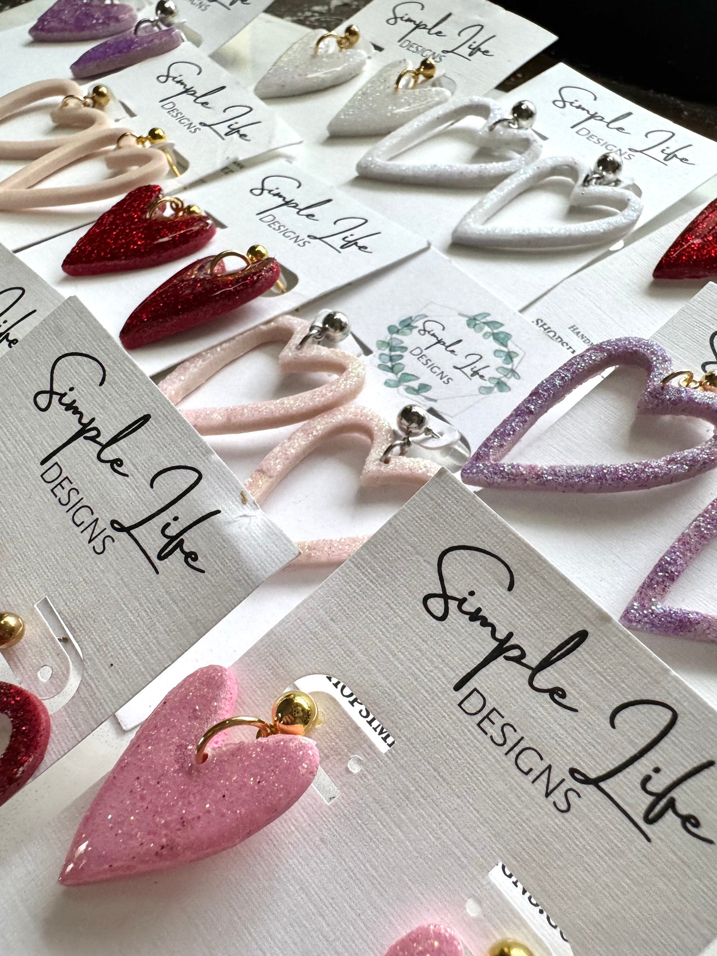 Glitter Heart Dangles