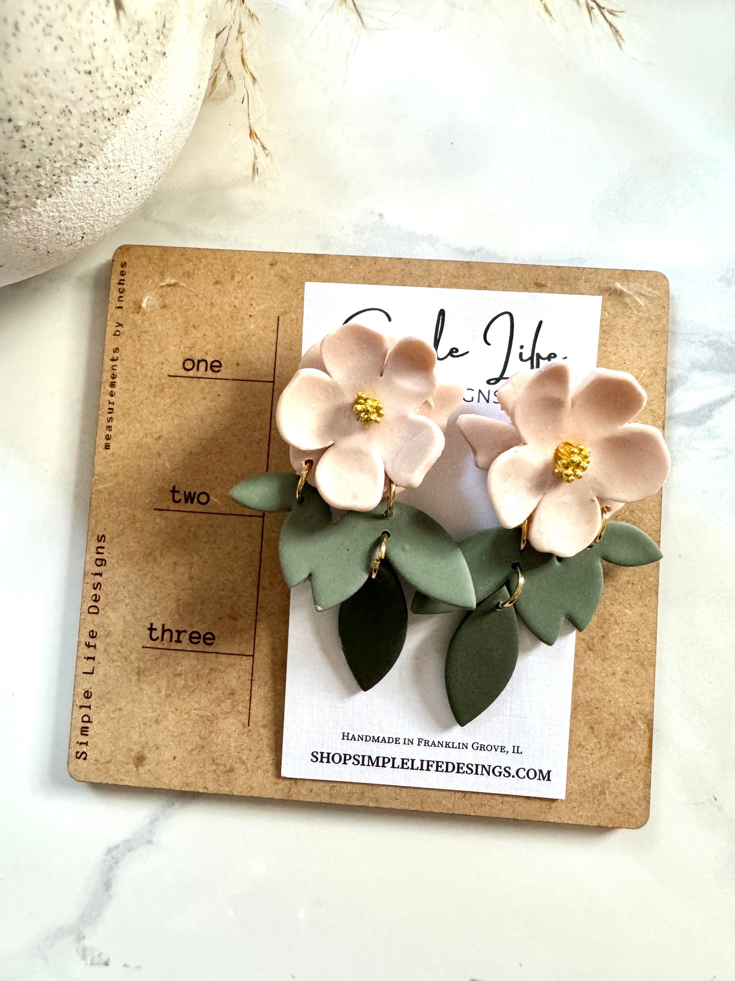 Flower Statement Earring in Blush