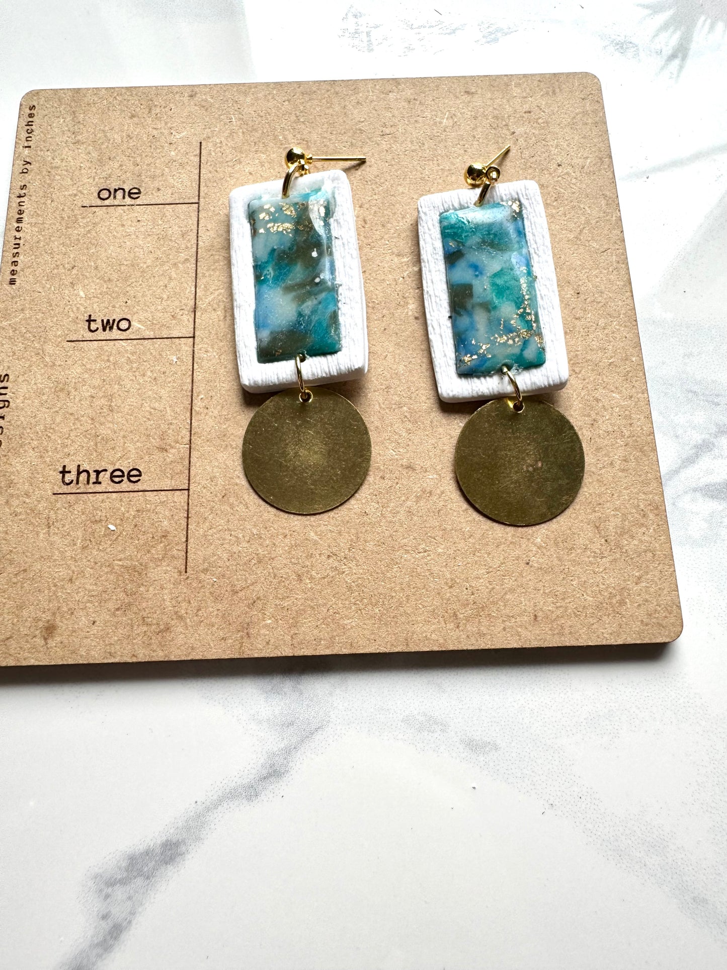 Faux Stone and Brass Dangles