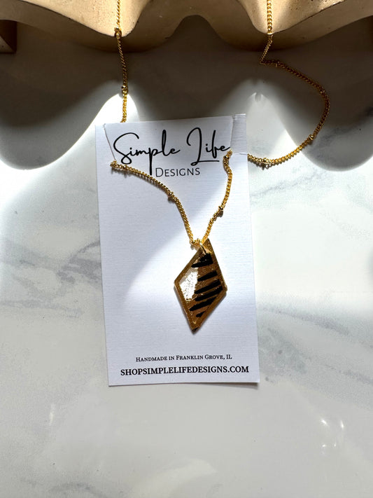 Black and Gold Leaf Diamond