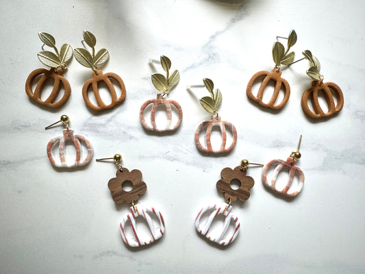 Autumn Pumpkin Outline Dangles