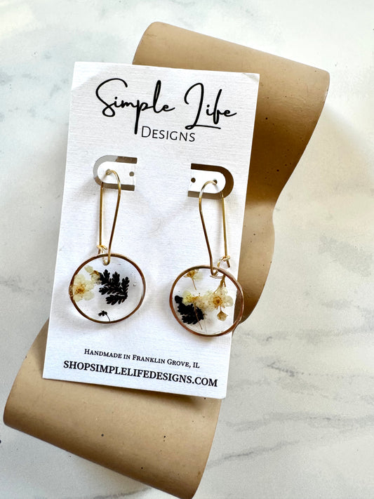 Black and White Botanical Dangles