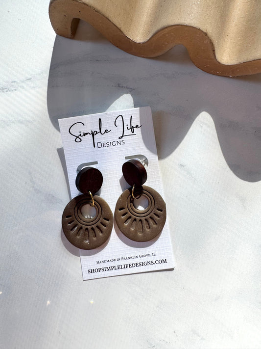 Chocolate Brown Boho Sun Dangles