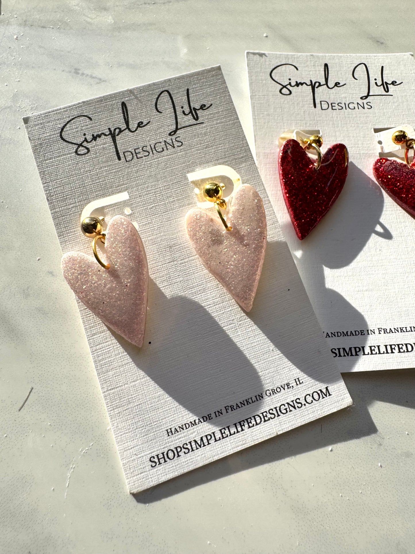 Glitter Heart Dangles