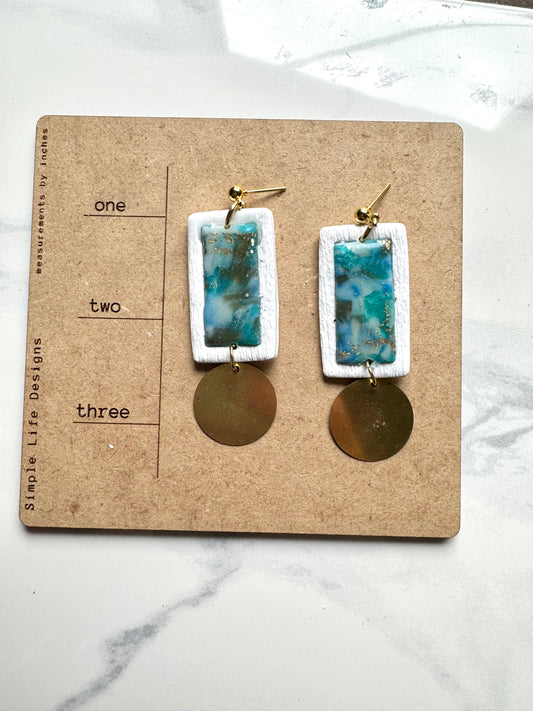 Faux Stone and Brass Dangles