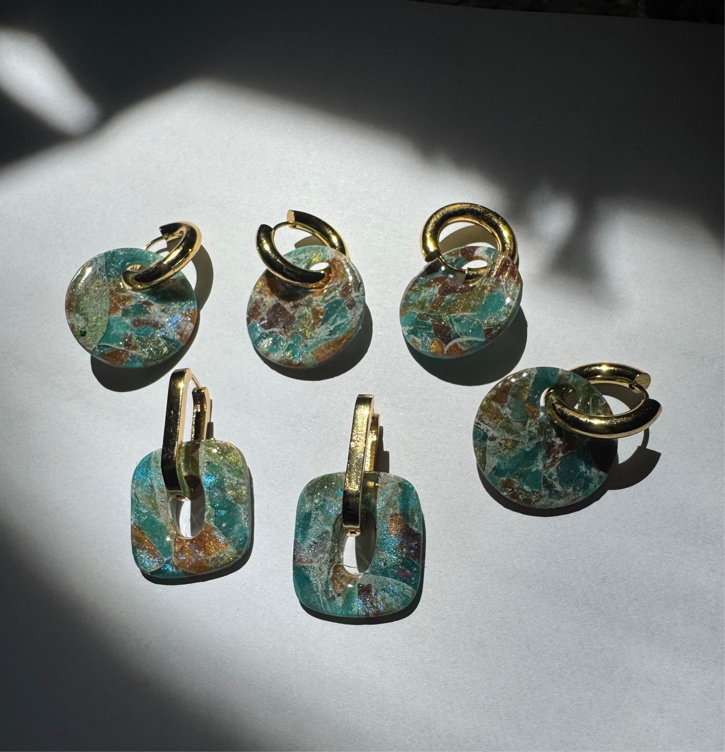 Stone Polymer Clay Hoops